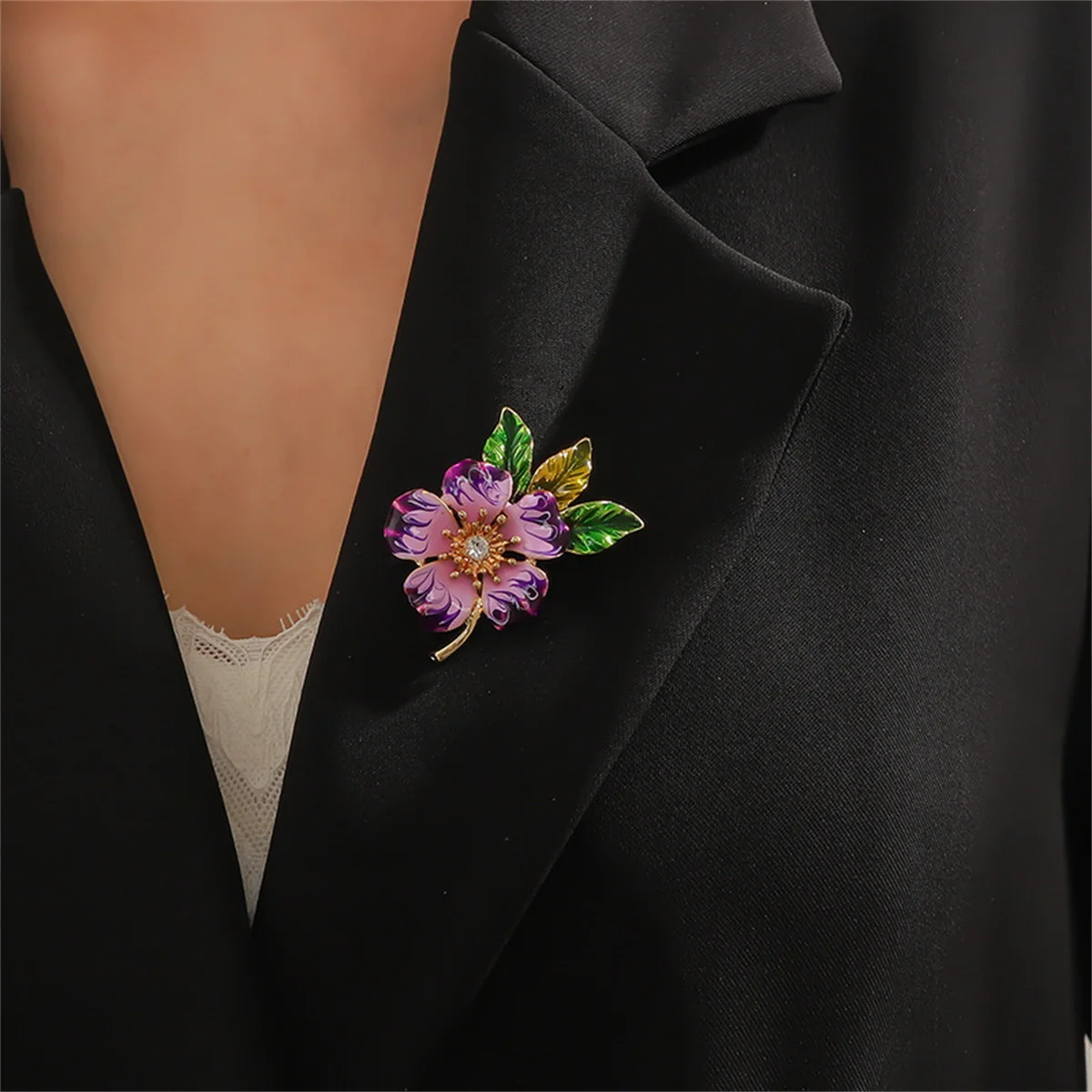 Эмалированные броши в форме цветка Rinhoo