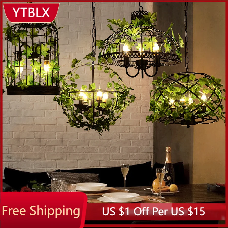 

Creative personality flower shop decoration green planting lights American retro restaurant booth cash register industrial wind