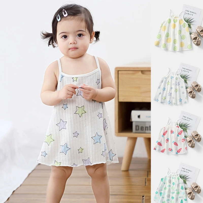 

Летнее Хлопковое платье на бретельках для маленьких девочек