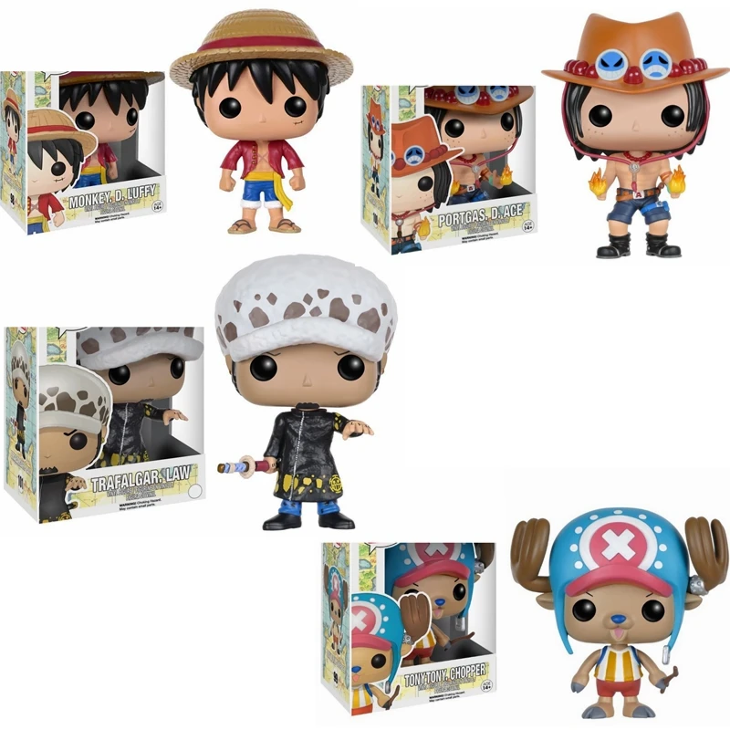Экшн-фигурки Funko POP One piece MONKEY.D.luffy Portgas.D.ACE TRAFALGAR.LAW Тони Чоппер из коллекции игрушки