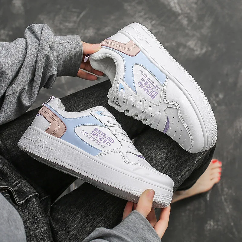 

2023 Summer Women's Sports Small White Shoes Fashion Comfortable Fitness Leather Flat Low-Top Skateboard Female Student Sneakers