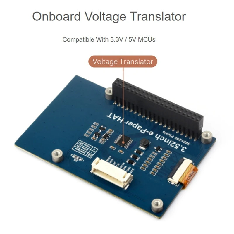 3.52Inch E-Paper HAT 360 X 240 SPI Interface Ideal For Price Tags Shelf Labels Iindustrial Instruments