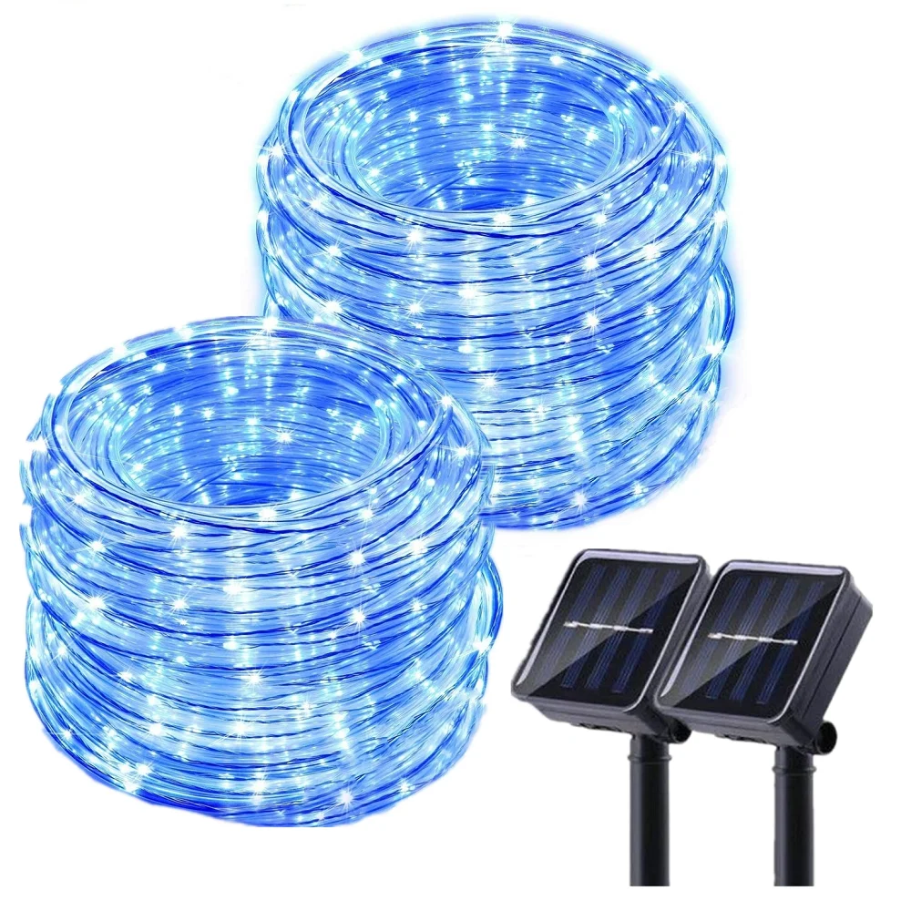 Solar Rope Lights 5/10/20M Blue Waterproof Solar Led Tube Fairy Lights For Outdoor Garden Street Decorations 8 Modes Control