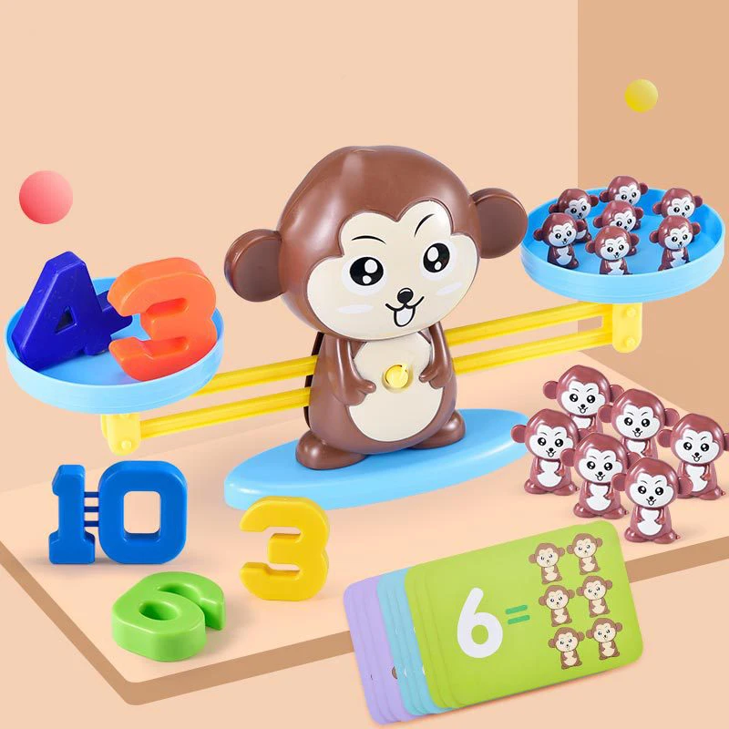 

Montessori Math Toys Monkey Penguin Balance Scales Educational Chess Board Tabletop Games Educational Children Learning Toys