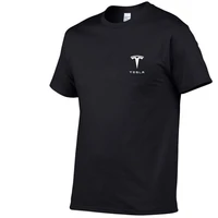 Summer new hot sale brand tesla men 100  cotton t-shirt Men Casual Tesla Shirts Short-sleeve Men Cotton Soft short Shirts