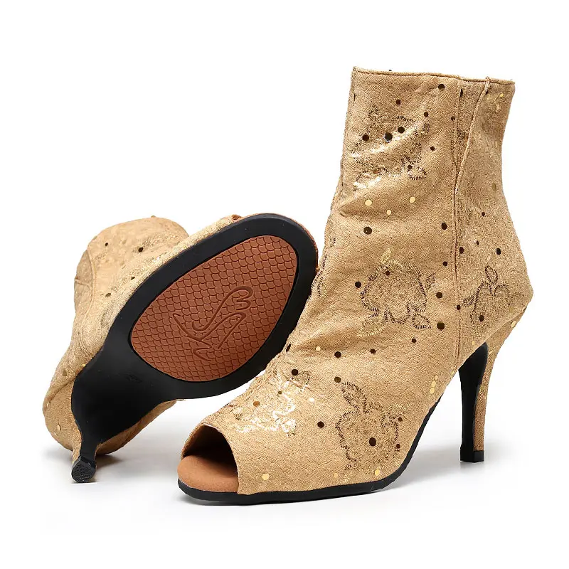 Latin Dance Shoes Women's Latin Tango Ballroom Dance Boots Fashion Party Stilettos Ladies Dancing Shoes Girls Sandals High Boots