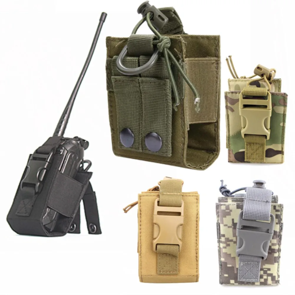 

Tactical Molle Radio Walkie Talkie Pouch Waist Bag Holder Pocket Portable Interphone Holster Carry Bag for Hunting Camping Climb