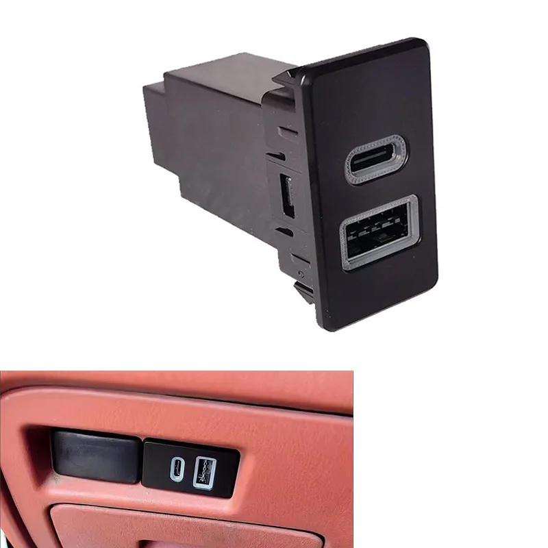

1PC 12V Quick Dual Port Charge USB QC3.0 Type-C PD Interface Socket Fast Car Charger Use For Nissan Paladin
