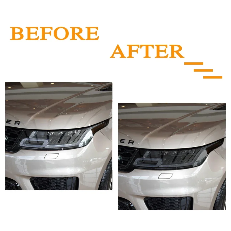 Фото 2 шт. для Range Rover Sport L494 2014-2017 2018-2022 2021, оттенок автомобильных фар, черная защитная пленка, прозрачная наклейка из ТПУ №2