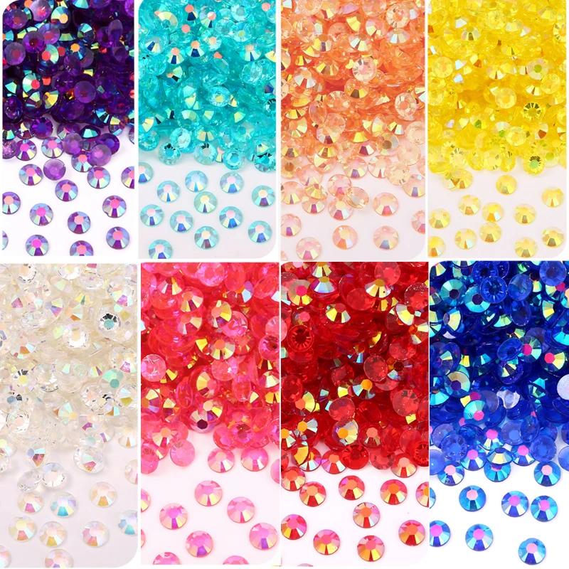 

Transparent Resin Rhinestones Flatback Bulk For Tumblers Nail Art Clear Crystal Brilliant Round Stones Glitter Gems 2/3/4/5/6mm