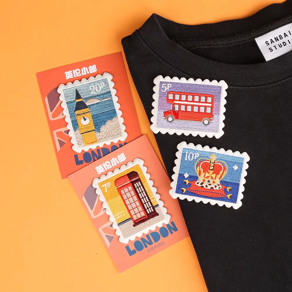 Самоклеящиеся вышитые нашивки из серии штампов для одежды детская аппликация на