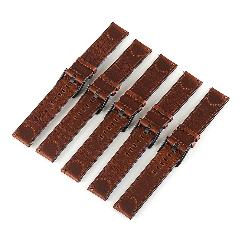 Nylon Cowhide Double Sided Vintage Watch Straps Green Watchbands Replacement Strap for Watch Accessories 20mm 22mm 24mm