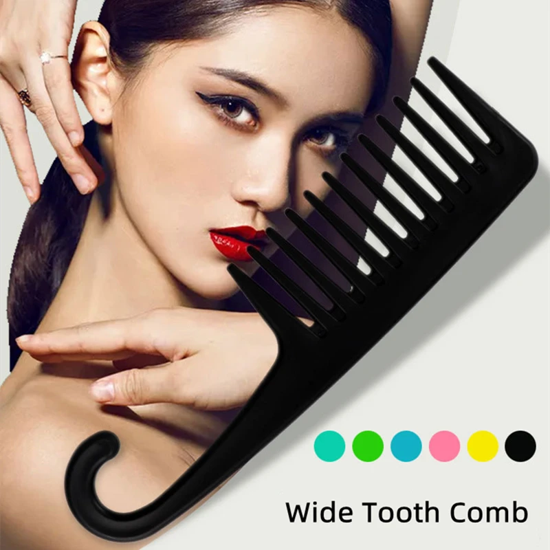 

Large Wide Tooth Combs Of Hook Handle Detangling Reduce Hair Loss Comb Pro Hairdress Salon Dyeing Styling Brush Tools Hot Sale