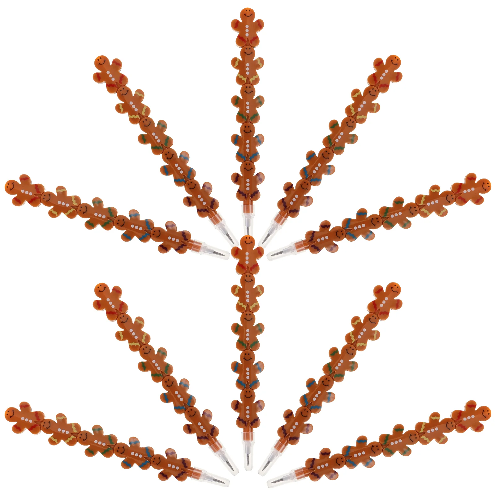 

Stacking Pencils Blocks Pencils Christmas Gingerbread Pencils Non-Sharpening Xmas Plastic Stackable Pencils (Light Brown)