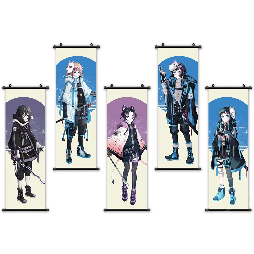 

Home Decoration Wall Art Anime Cartoon Painting Demon Slayer Plastic Hanging Scrolls Modern Classic Canvas Print Picture Posters