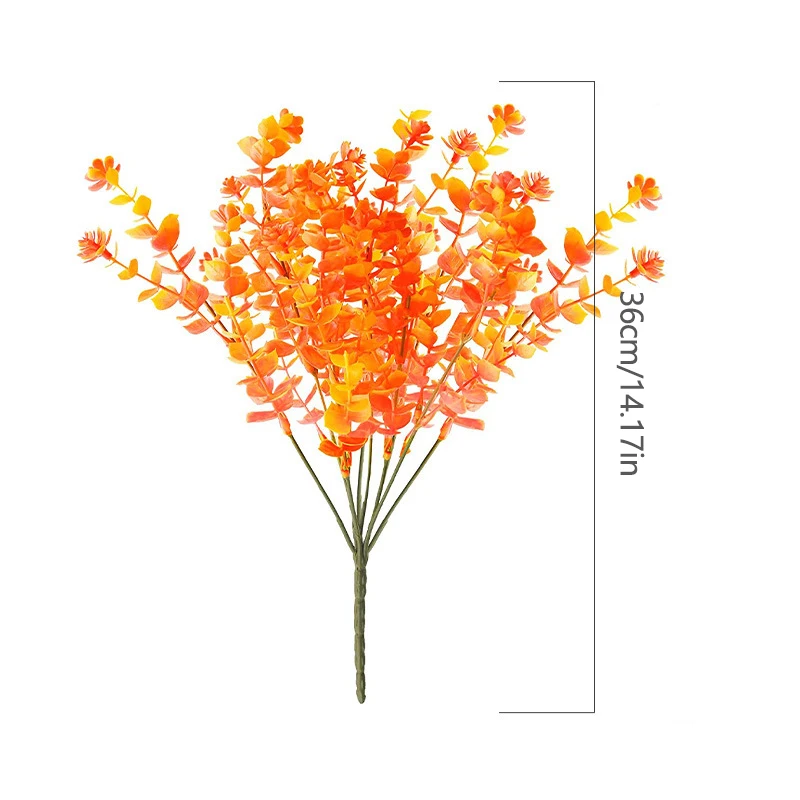 Искусственный букет эвкалипта с 7 вилками для украшения сада крыльца праздника