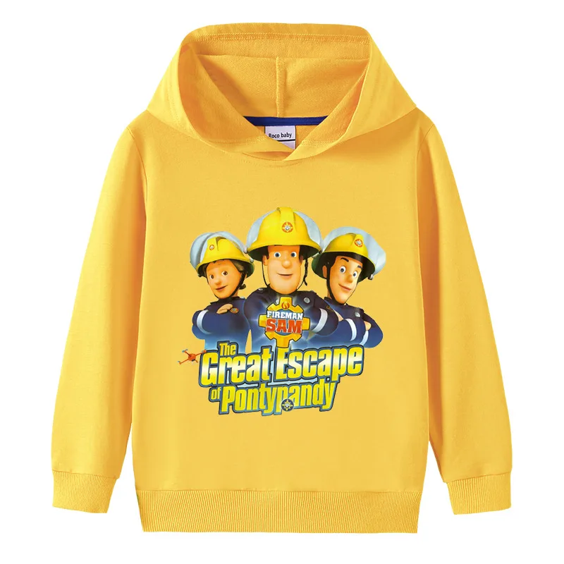 

New Kids Sam Tops Boys Girls Fireman Sam Long Sleeve Sweatshirts Tops for Children Boy Costume Cosplay Clothes Hoodies
