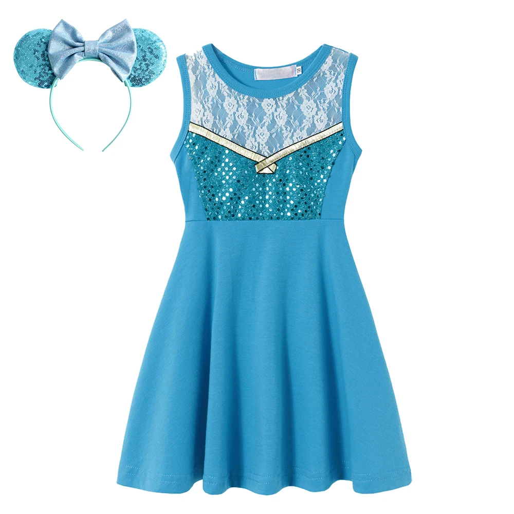 Повседневные хлопковые платья для девочек летнее праздничное платье с