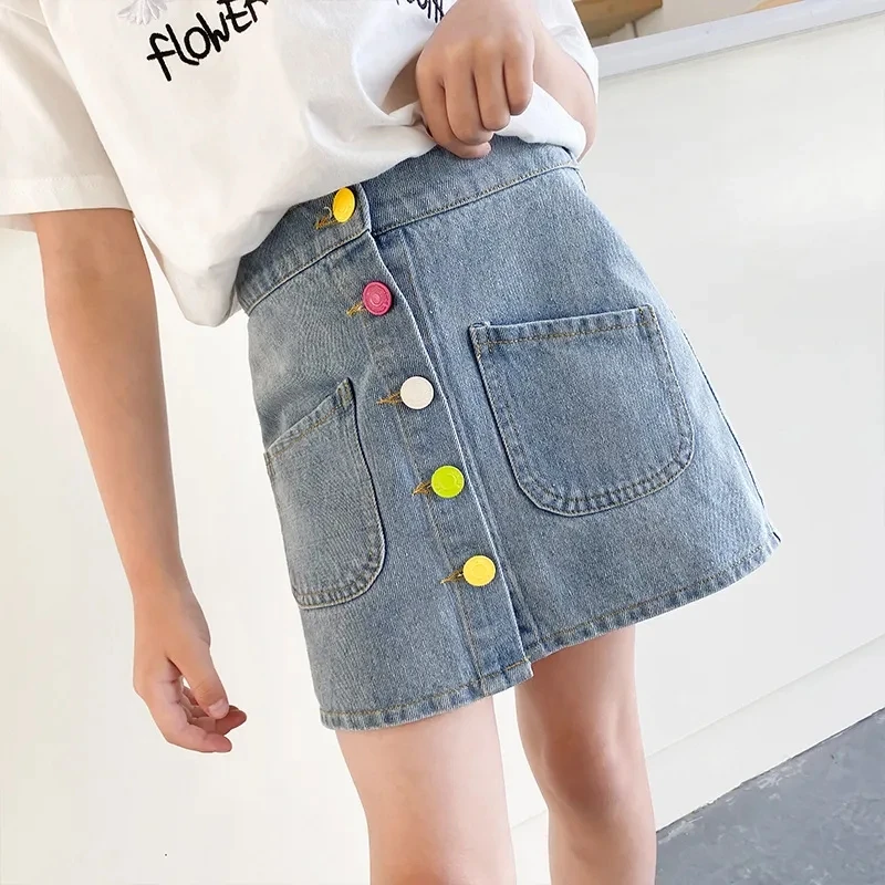 

Girls Baby Denim Skirts New Big Children Summer A-line Skirts Little Girls Korean Children's Short Skirts