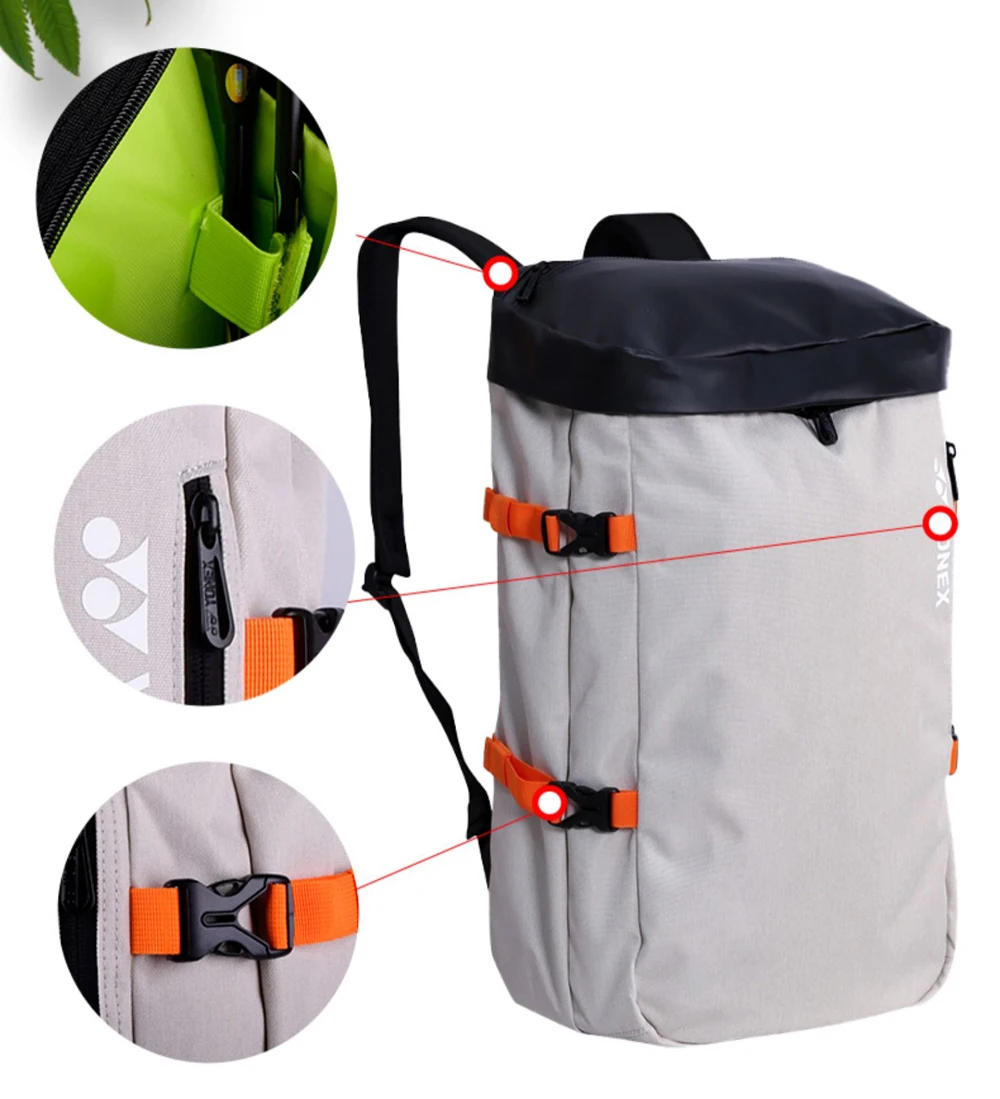 Original YONEX Badminton Bag Tennis Racquet Backpack for 3 Rackets with Compartment Sports YY Badminton Racket Backpack BA224CR