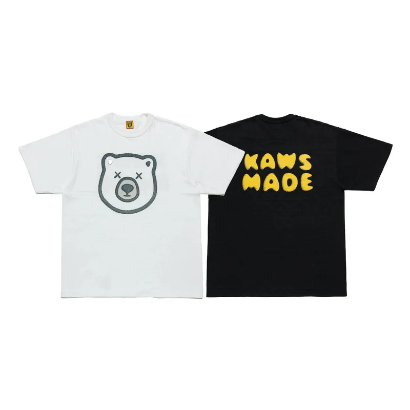 

Human Made T-shirt Men Women Summer Men's 1:1 High Quality Style Cartoon Bear Head Print Cotton Tee Short Sleeve Tees Tshirts