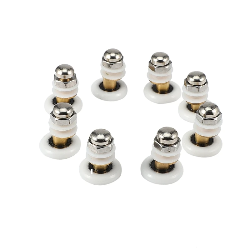 

JFBL Hot 8PCS 25Mm Diameter Shower Glass Sliding Door Hanging Wheel Roller Bathroom Sliding Cabinet Eccentric Pulleys