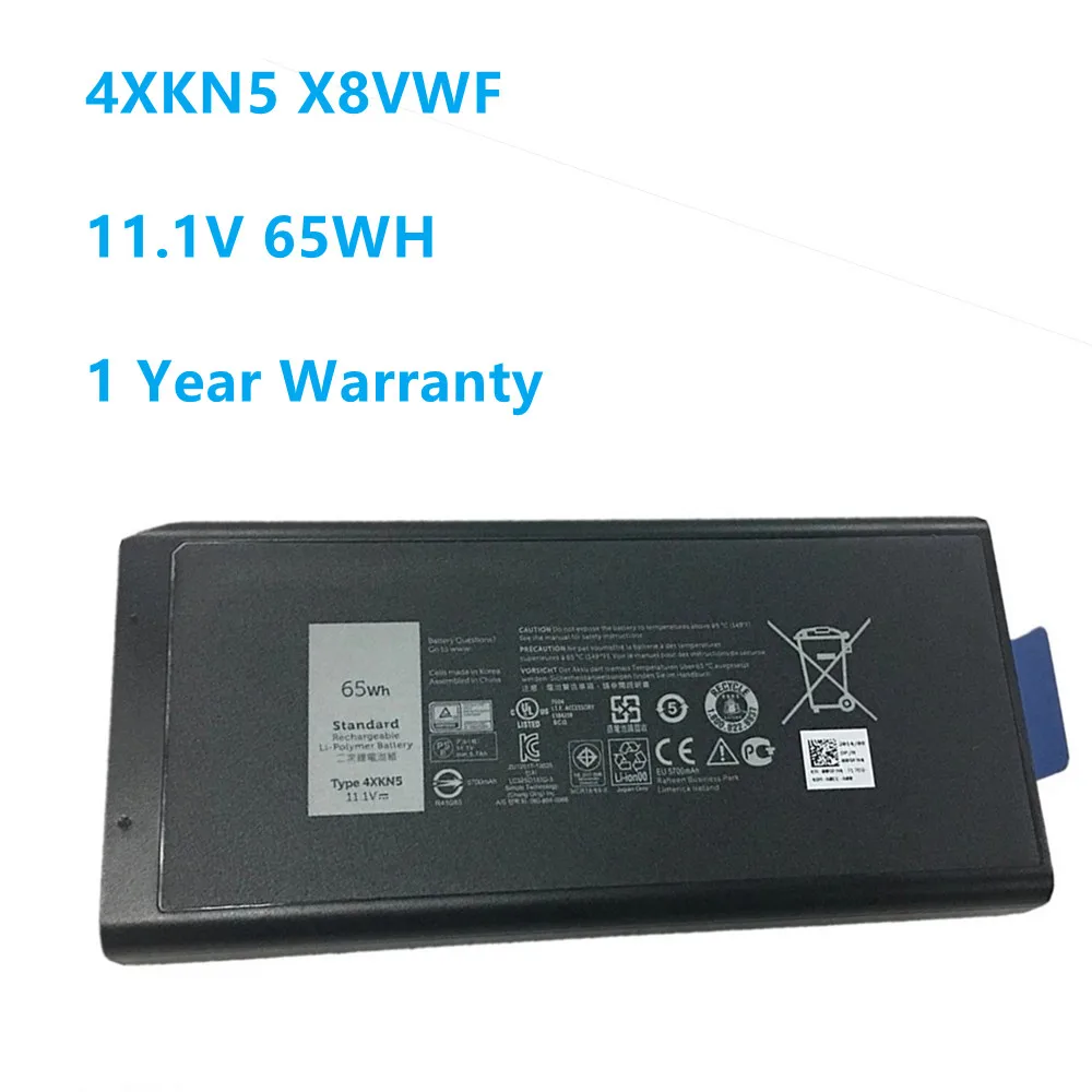 Аккумулятор X8VWF 5XT3V 4XKN5 для ноутбука DELL CJ2K1 09FN4 DKNKD Latitude 14 7404 E5404 E7404 11,1 V 65Wh 97Wh
