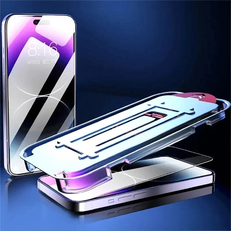 1-3PCS 8K HDR Dust Free Glass 16 15 13 12 11 14 Pro HD Oleophobic Coating Screen Protector For Iphone X XS Max XR