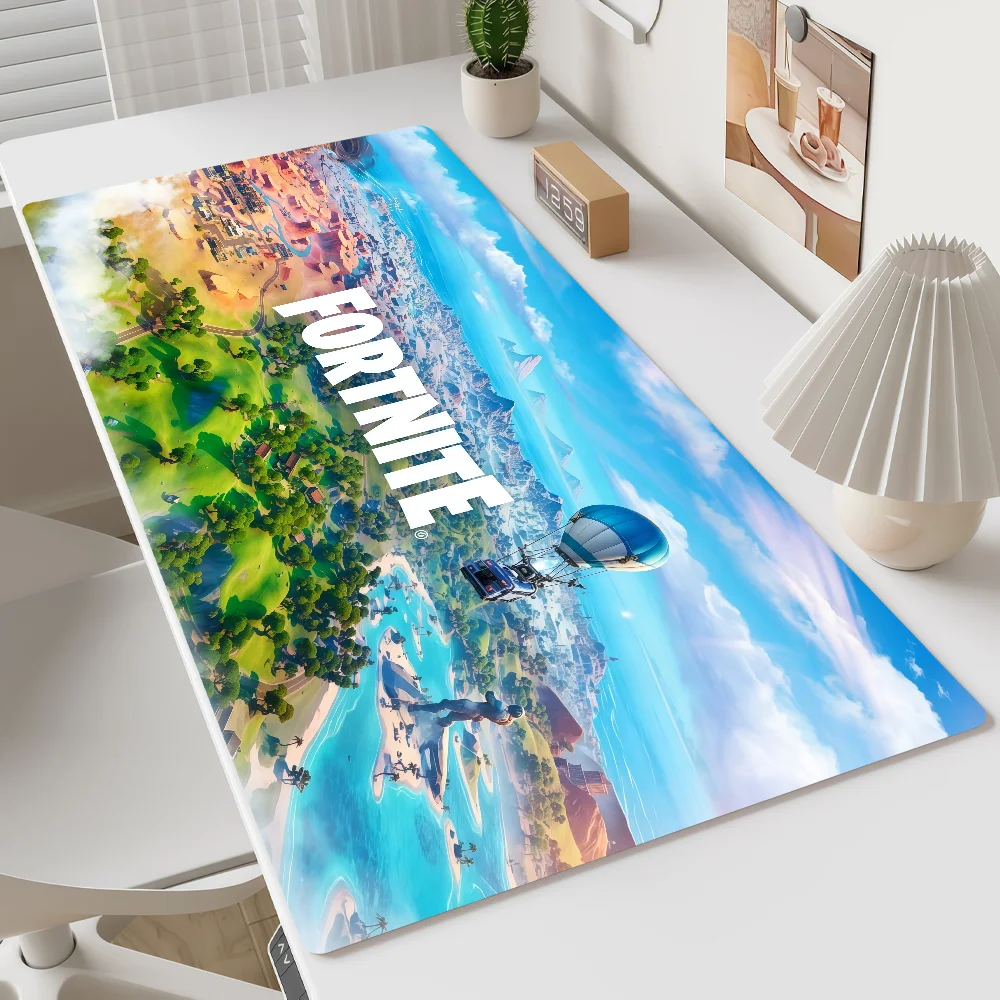 Фото Игровой коврик для мыши F-FORTNITE, нескользящий, с прошитыми краями, для офиса, учебы, игр, утолщенный, большой, для письма, игровой коврик для мыши. №4
