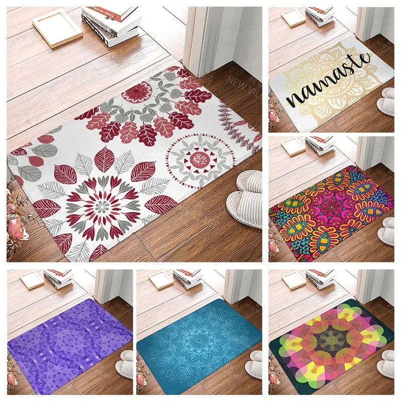 

Антискользящий коврик с мандалой для ванной комнаты, маленький коврик для душа, домашний декоративный дверной коврик, коврики для кухни, сп...