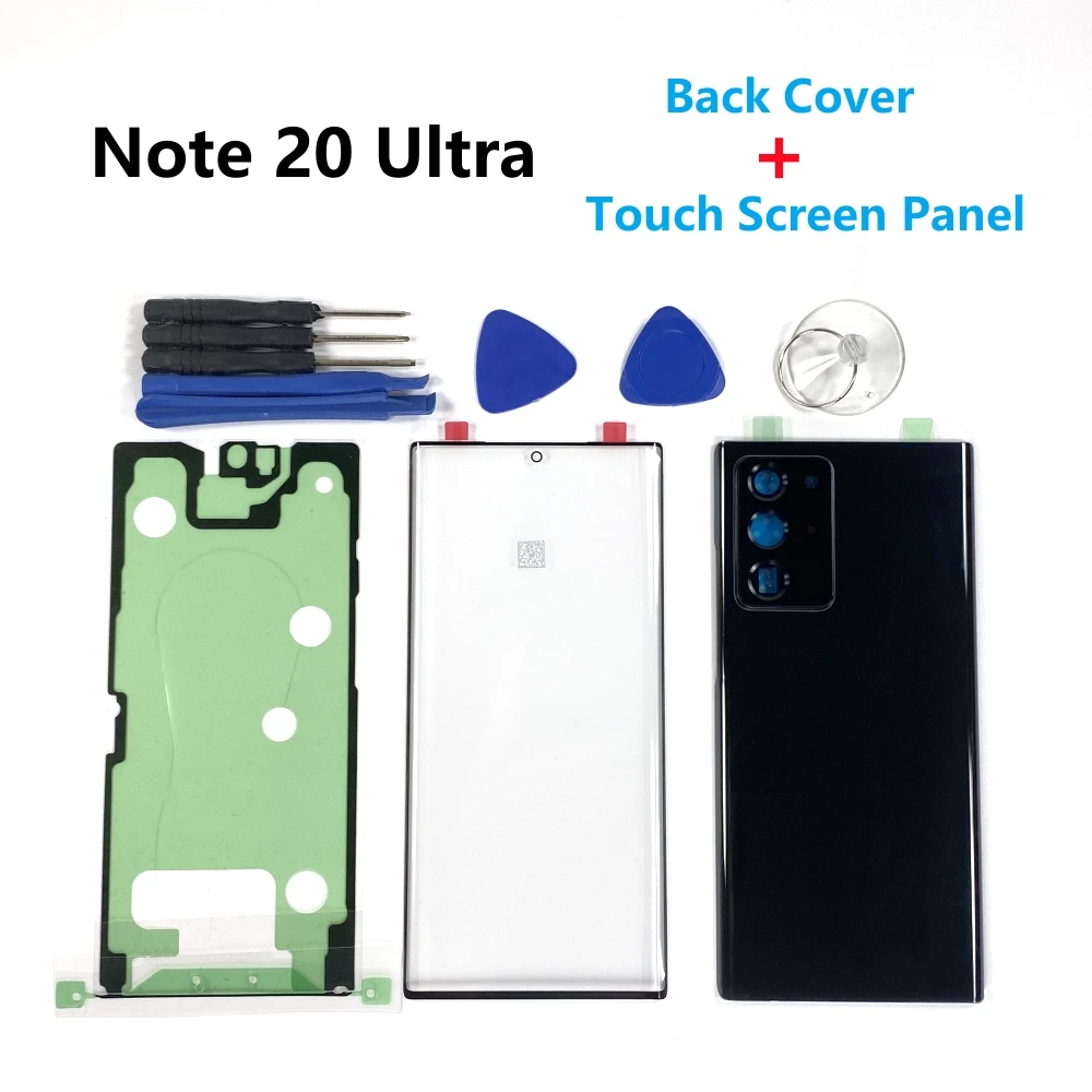 

Для Samsung Galaxy Note 20 Ultra 5G N985 N986F N986B Передняя Сенсорная панель Внешний объектив + задняя крышка батарейного отсека задняя стеклянная крышка корп...