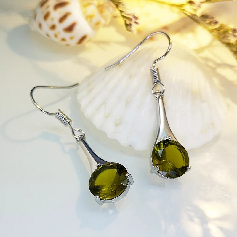 

Embellished With Olive Green Drop Dangle Earrings For Women Banquet Party Girl Jewelry Fashion Earrings