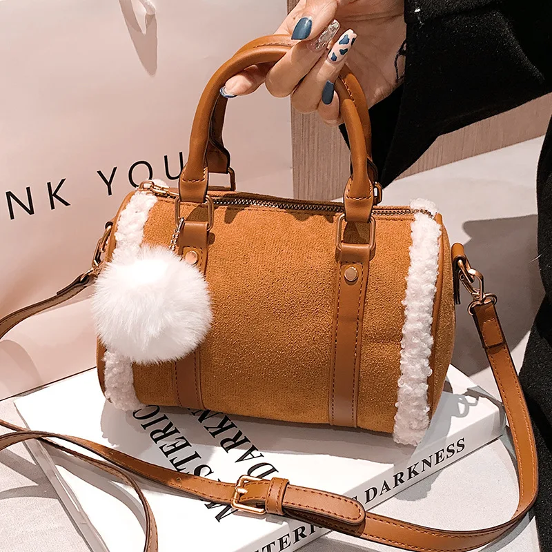 

Faux Fur Women Handbags 2022 New Women Fashion Vintage Small Bucket Bags Women Crossbody Bags Female Small Bags