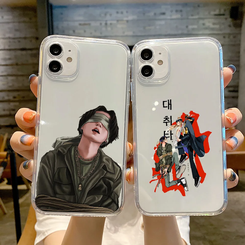 

Чехол для телефона Suga King Agust D Kpop для Xiaomi Mi Max Note 3 A2 A3 8 9 9T 10 Lite Pro, ультрапрозрачный художественный Роскошный чехол