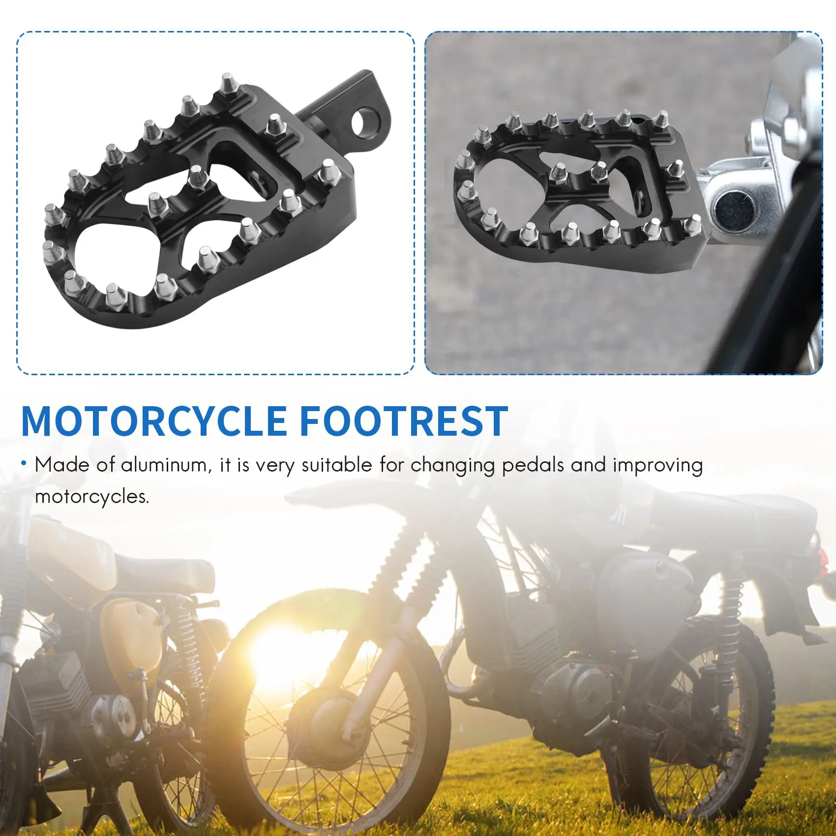 

Motorcycle Wide Foot Peg MX Offroad Foot Pegs 360° Roating Style For Sportster 883 Fatboy Bobber Motorcycle Accessories