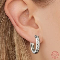 925 sterling silver earrings for women sterling silver ear buckles temperament versatile couples platinum plated zircon earrings