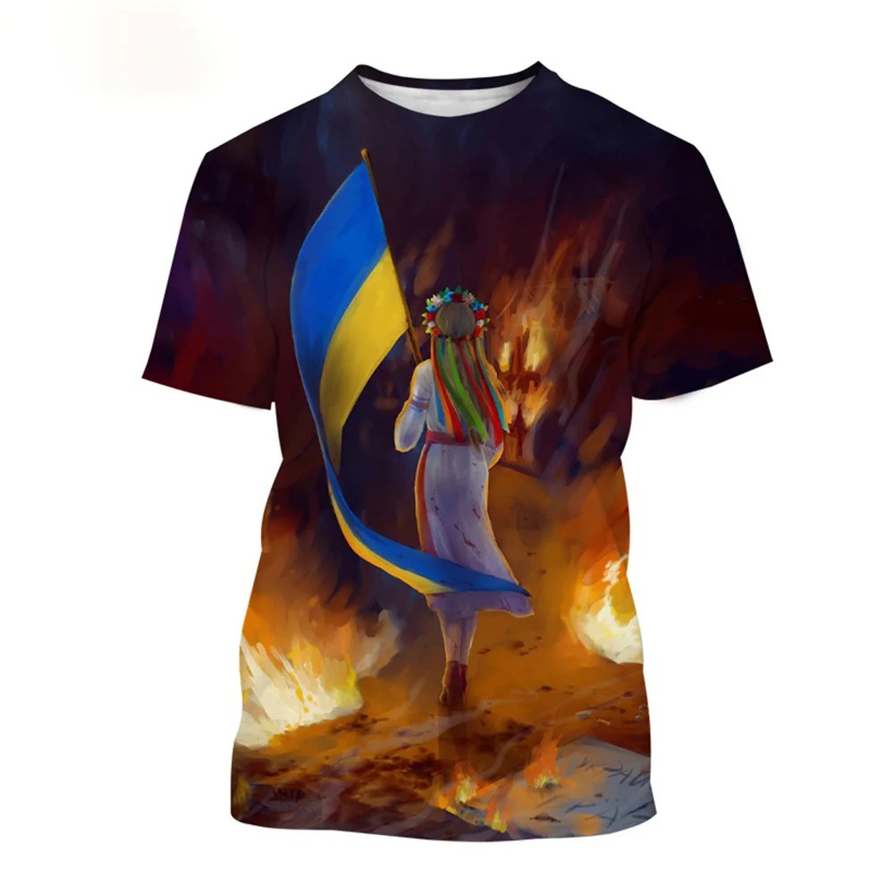 

2022 Ukrainian T-shirts For Men 3d Veteran Print Ukrainian Flag Short Sleeve Tops Military T Shirt Oversized Українська футболка