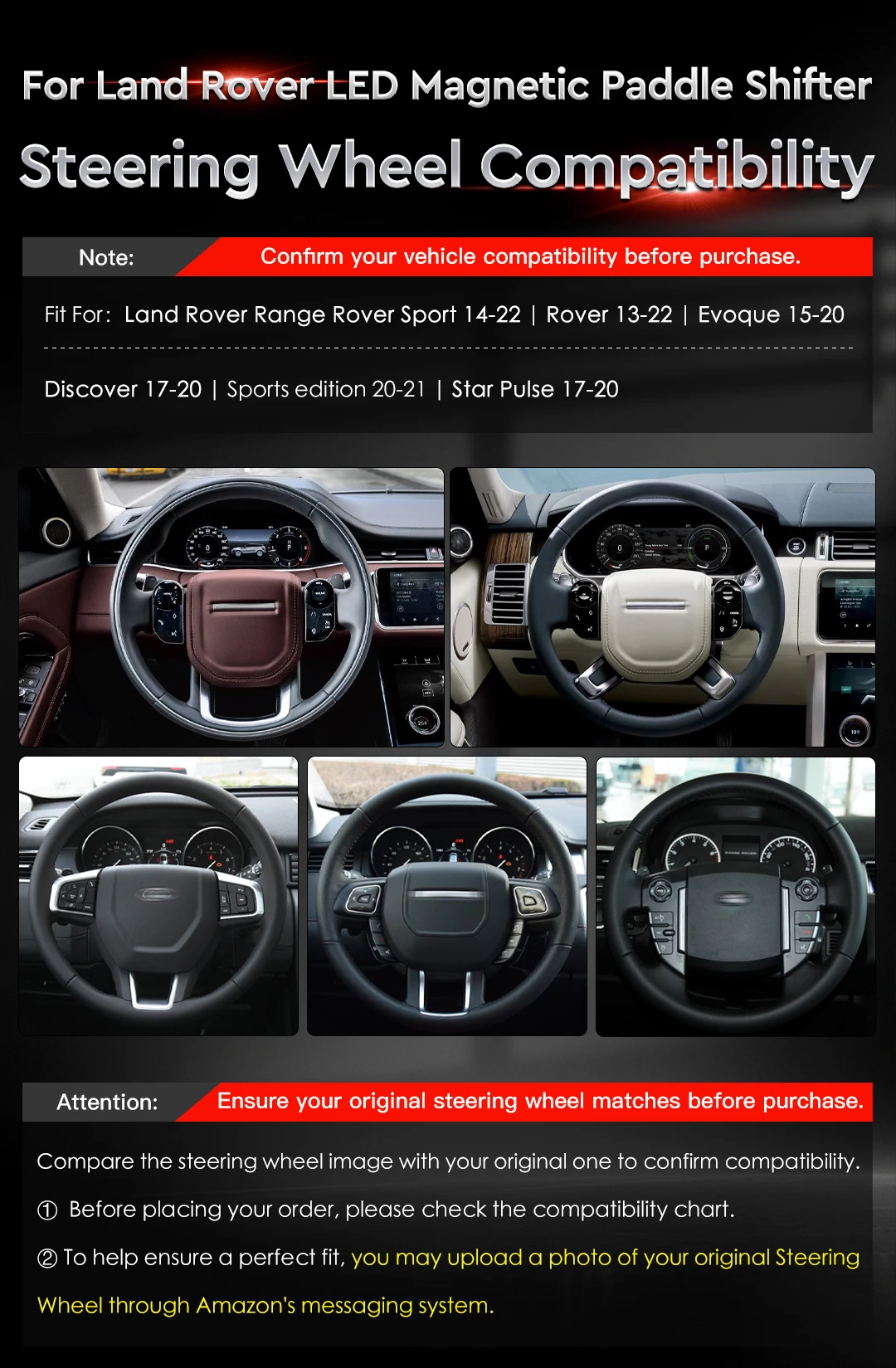 Фото Магнитные карбоновые подрулевые переключатели TDD для Jaguar XFL, XEL, XF, Sportbrake, F-PACE, E-PACE, F-TYPE, Land Rover Range Rover Sport №2