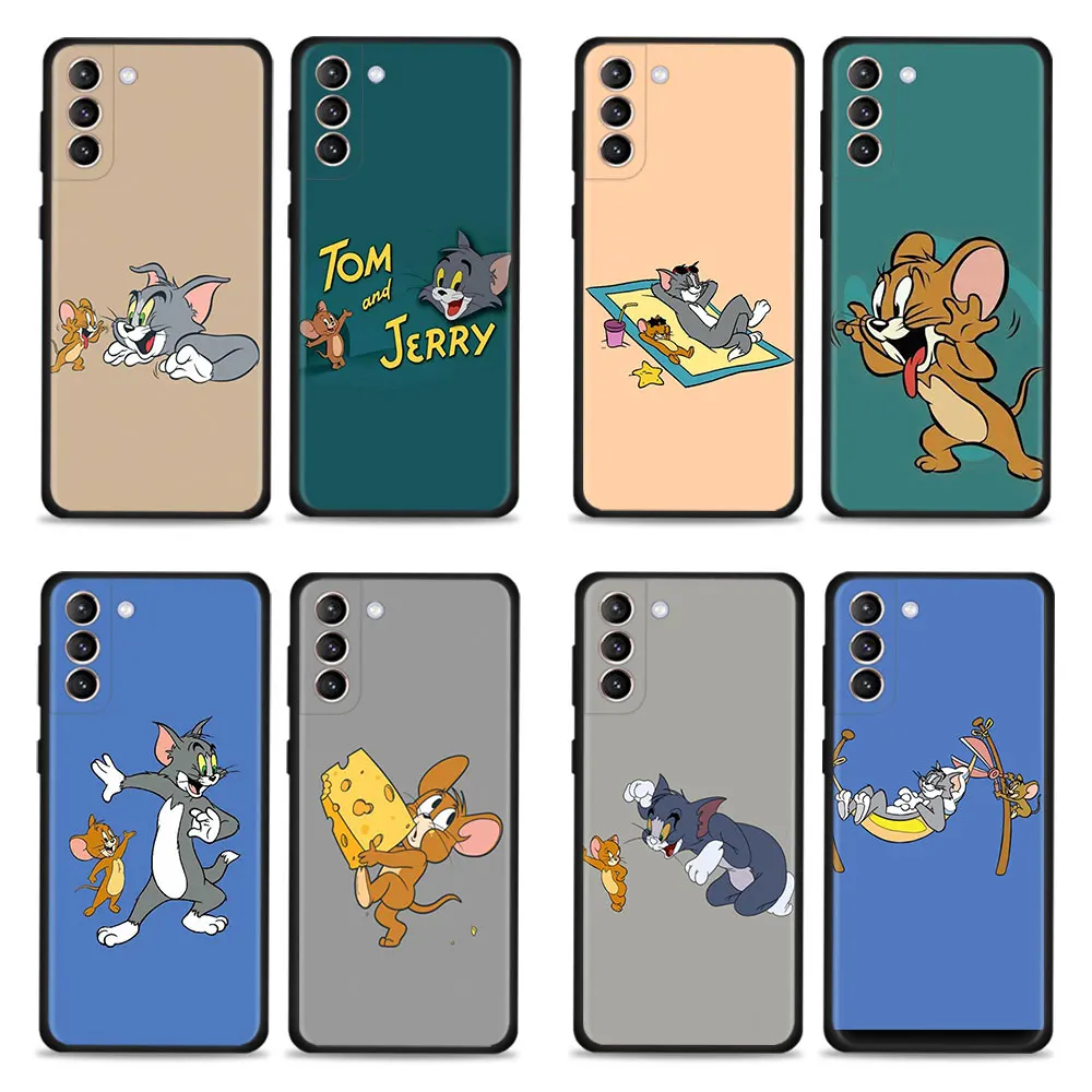 

Cartoon Tom and Jerry Cat Mouse Phone Case For Samsung Galaxy S21 S20 FE S22 S21 S20 Ultra Coever S10 S9 S8 Plus S10e Funda