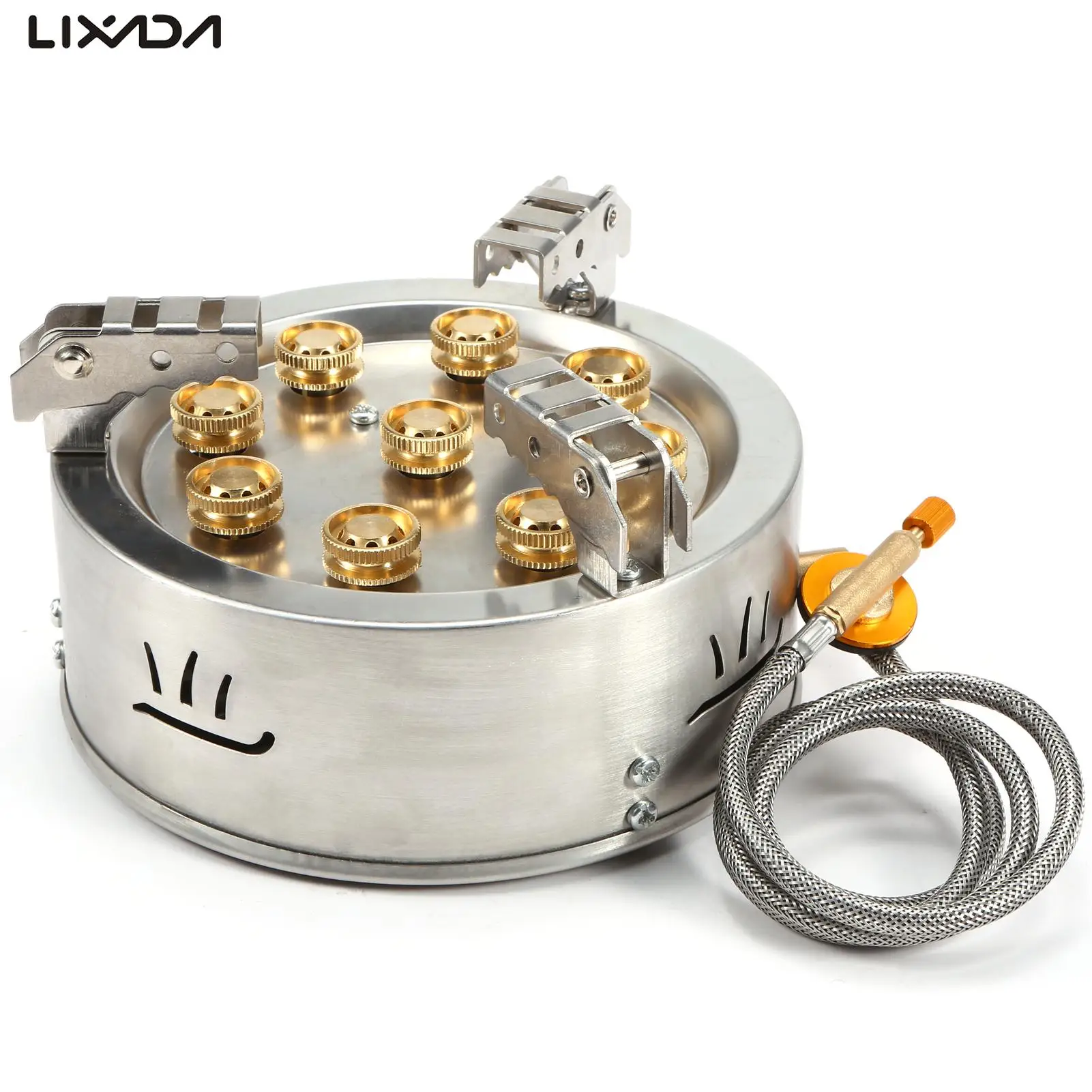 

Lixada Folding Camping Stove Burner 12800W Portable Stainless Steel Furnace with Storage Sack for Backpacking Outdoor Cooking