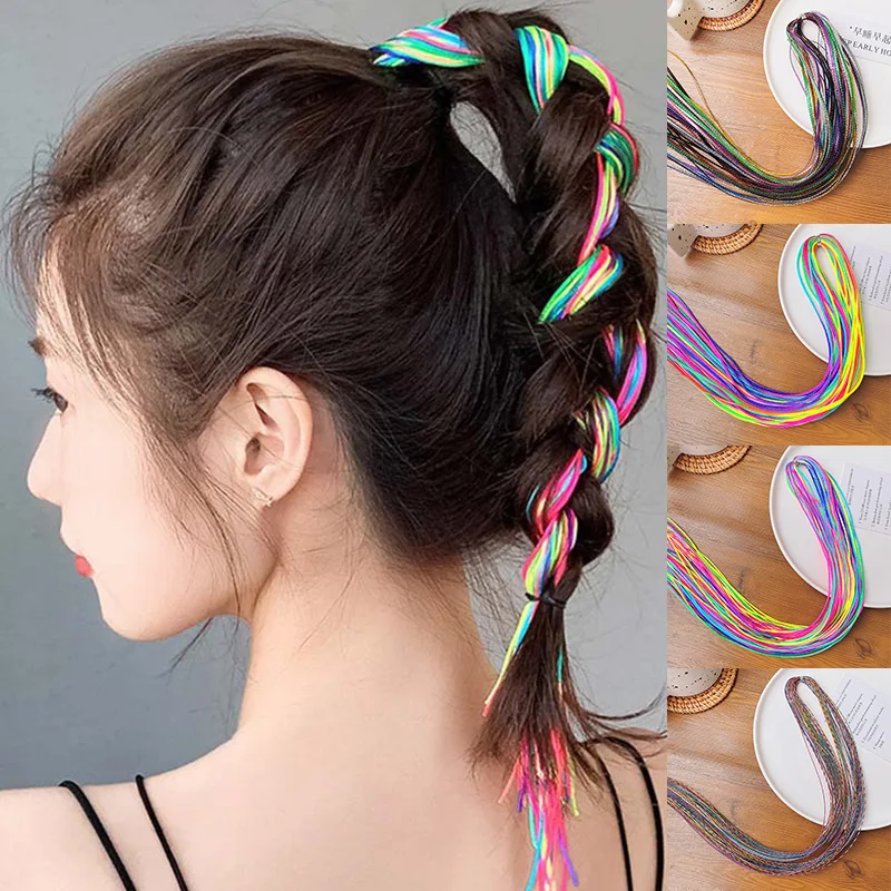 

20-30PCS Hair Band Rope Mix Colorful African Braids Ropes Ponytail Ribbon Headdress Strands Hair Accessories Styline Tool