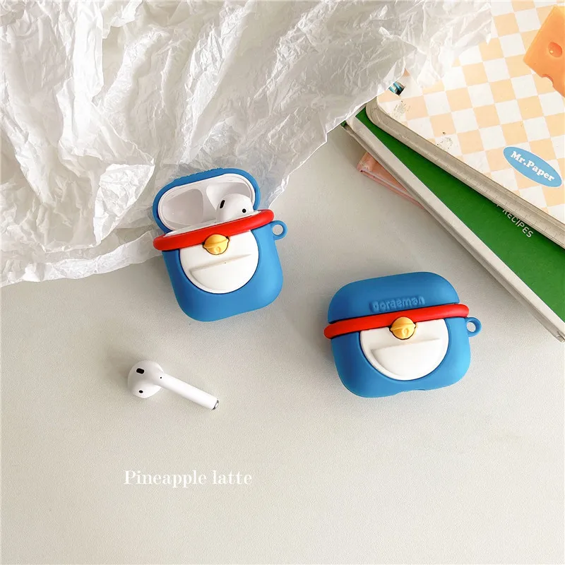 Фото Чехол для Airpods Pro 3 2025, защитный силиконовый чехол для наушников Doraemon 3D Anime для Airpods Pro 2, чехол Funda для детей №2