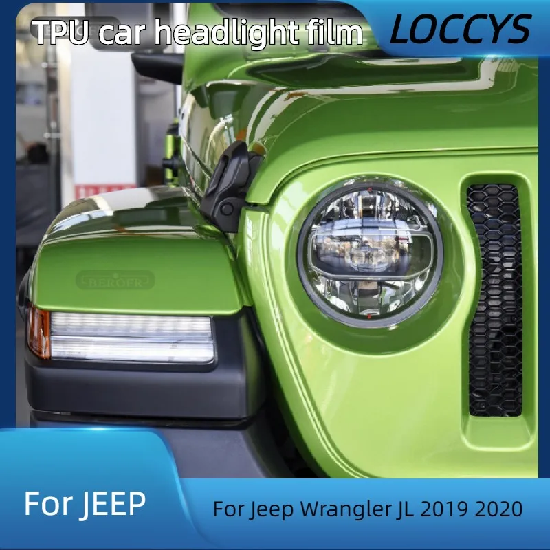 

Защитная затеняющая пленка для автомобильных фар Jeep Wrangler JL 2019 2020, дымчато-черная Прозрачная защитная наклейка из ТПУ, аксессуары