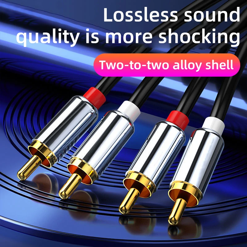 

3.5mm to Double Lotus RCA Audio cable For Computer Mobile Phone Connection Audio Cable Speaker Lossless Sound Quality Cable