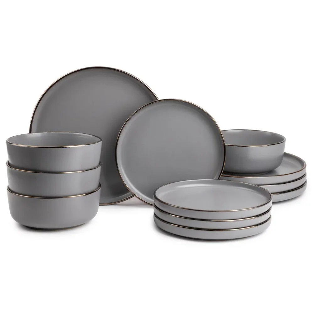 

Посуда из глины Ava, набор из 12 тарелок для дома