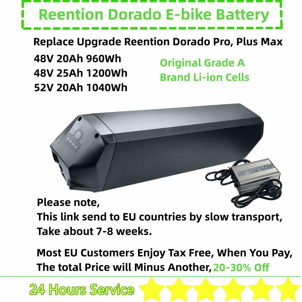 

Reention Dorado Pro Plus Max E-bike Battery Replace Upgrade 48V 20Ah 25Ah 52V 20Ah for X-Class B2G NCM Magnum EBE5 Ride1Up Bikes