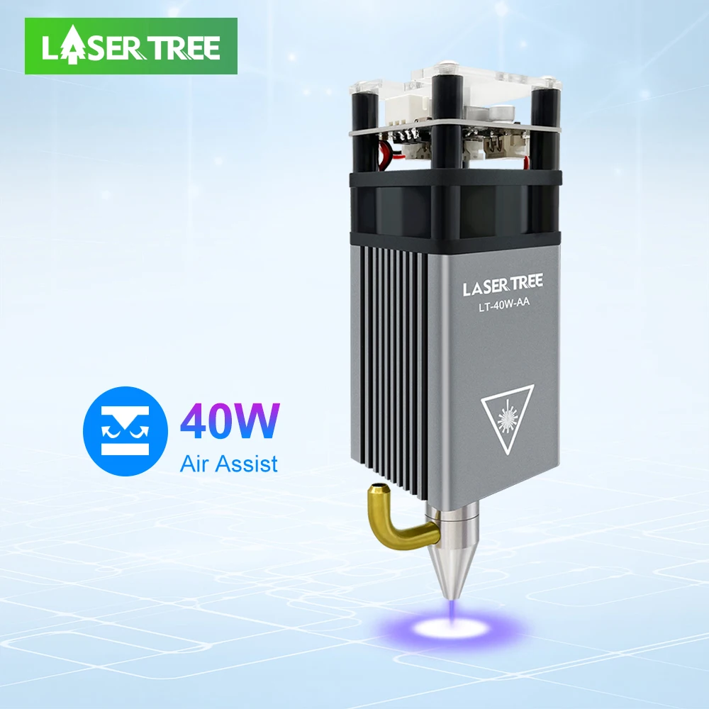 LASER TREE 40W Air Assist DIY Laser Cutter Module 450nm TTL Blue Light Laser Head for CNC Laser Engraving Cutting Wood Tools