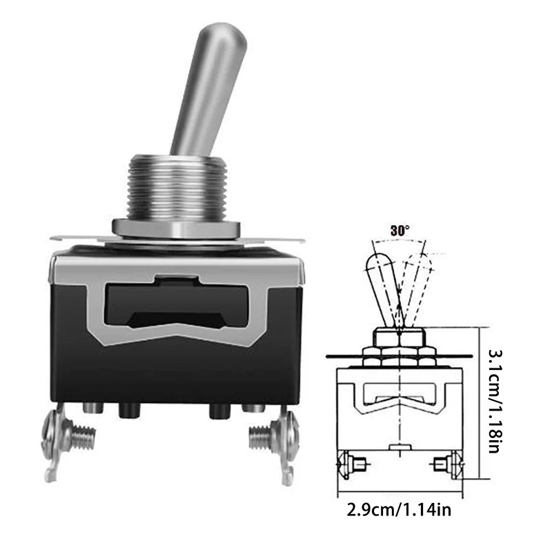 E-TEN1021 Автоматический тумблер для лодки, морской сверхмощный тумблер с водонепроницаемой крышкой ВКЛ/ВЫКЛ, автомобильная приборная панель, металлический разъем SPST