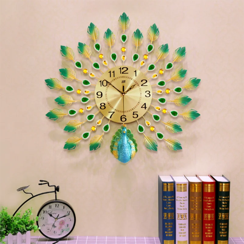 

Creative Mural Wall Clocks Nordic Design Peacock Big Unusual Wall Clocks Vintage Home Decor Reloj Pared Home Decoration HY50WC