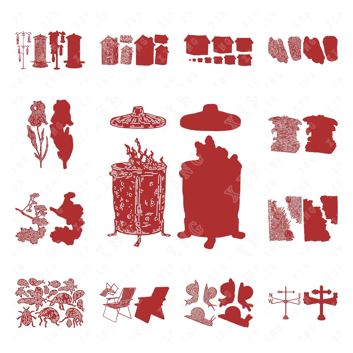 

2022 New Flower Blaze Guest Blows Spotted Perch Snail House Metal Cutting Dies Scrapbook Diary Decoration Embossing Template